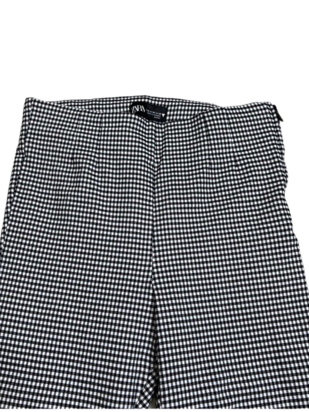 Zara Black & White Gingham Ankle Skinny Pants - Picture 4 of 6